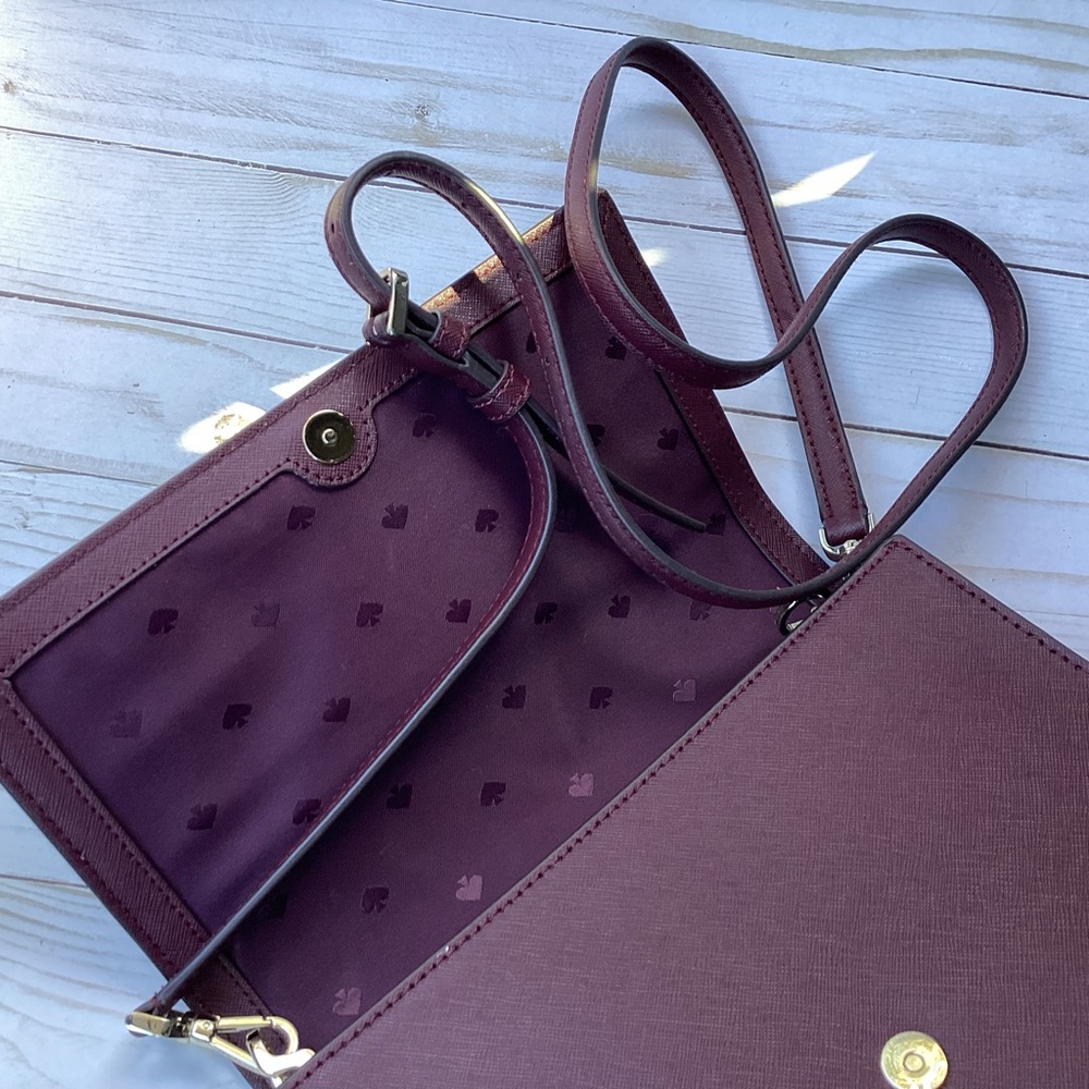 Kate Spade Cameron Convertible Crossbody β Cherrywood Saffiano Leather - Picture 10 of 12
